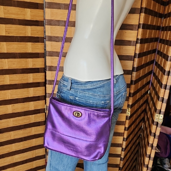 Margot Custom Purple Leather Shoulder Bag - Picture 2 of 9
